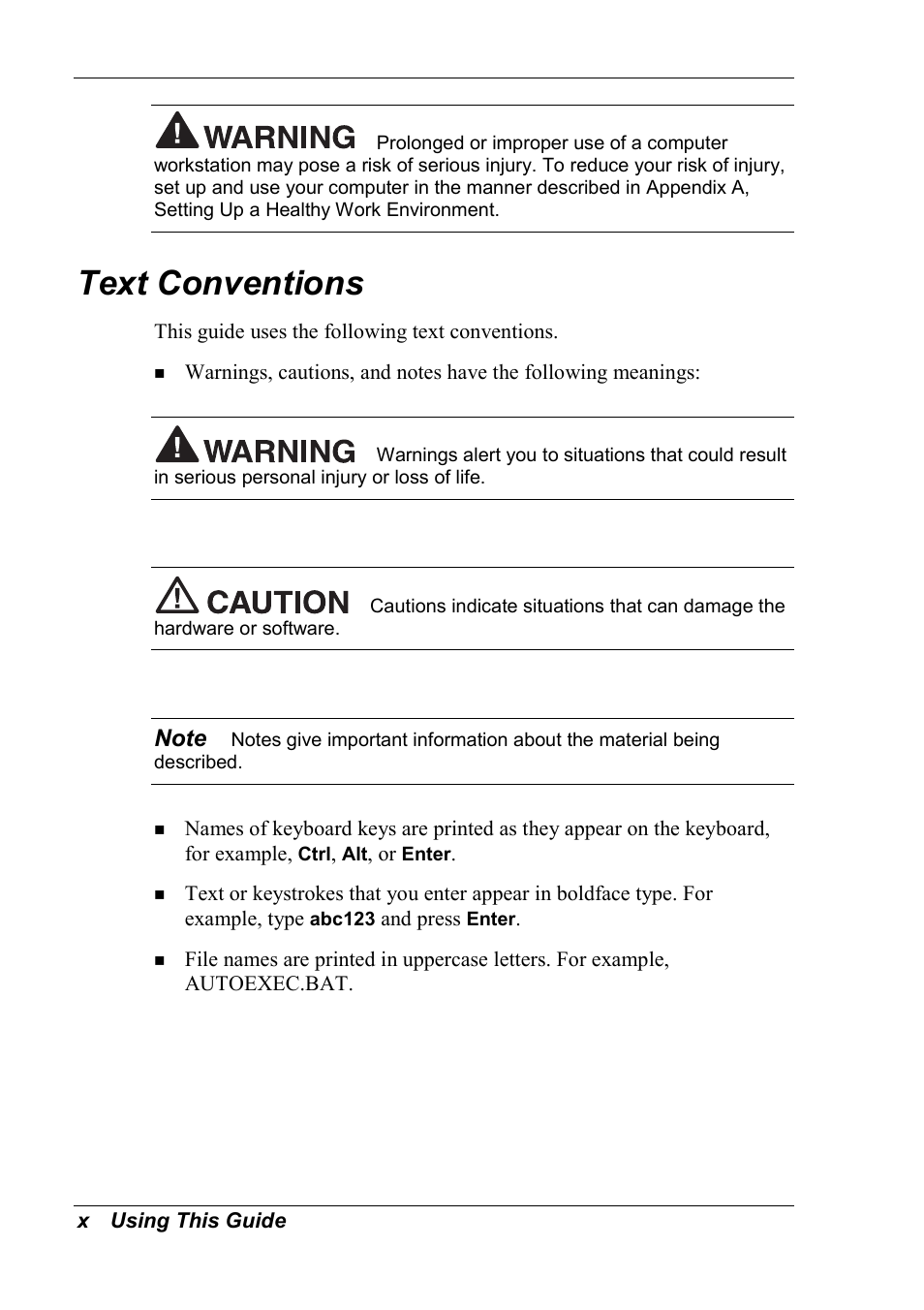 Text conventions | NEC 2000 User Manual | Page 9 / 137