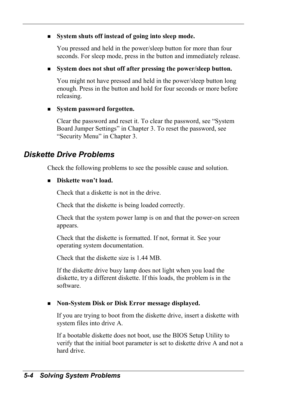 Diskette drive problems | NEC 2000 User Manual | Page 95 / 137