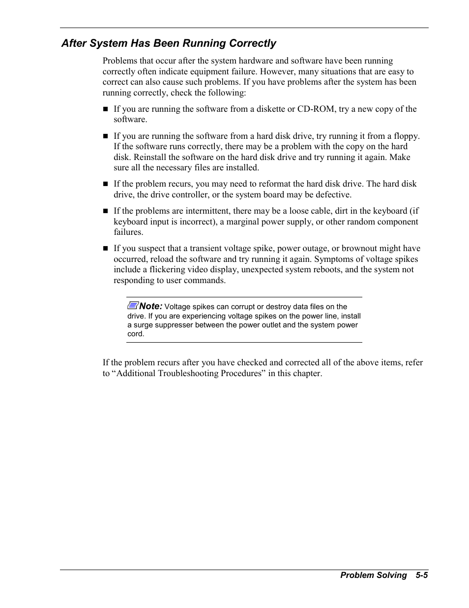 After system has been running correctly | NEC MC2400 User Manual | Page 125 / 204