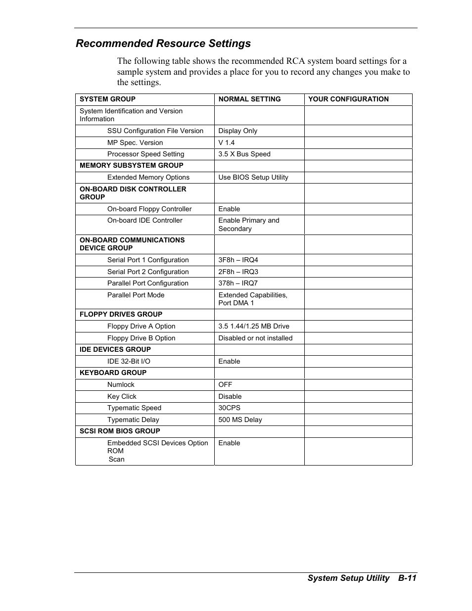 Recommended resource settings | NEC MC2400 User Manual | Page 161 / 204