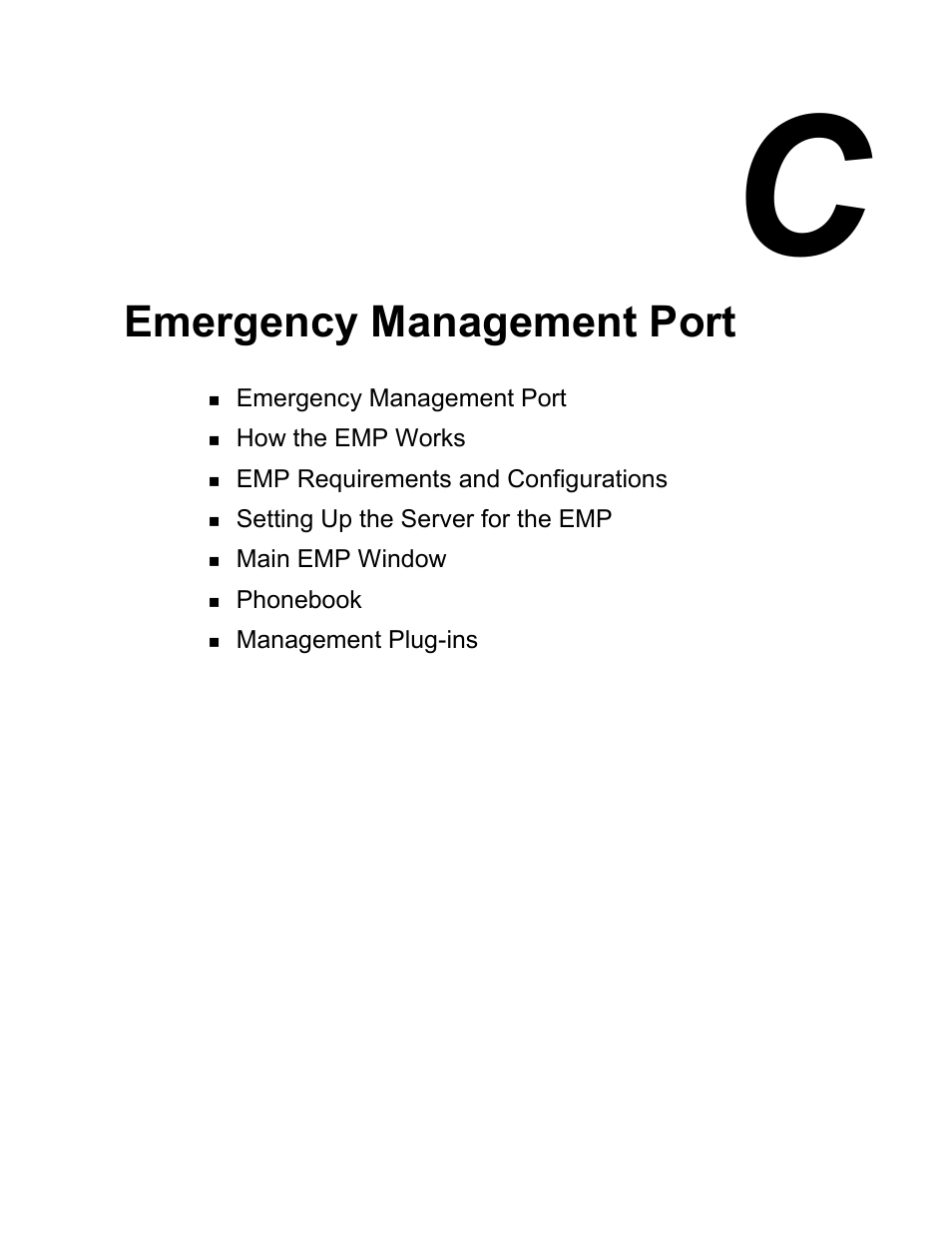 C emergency management port, Emergency management port | NEC MC2400 User Manual | Page 167 / 204