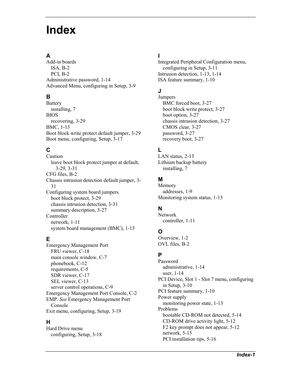 Index | NEC MC2400 User Manual | Page 201 / 204
