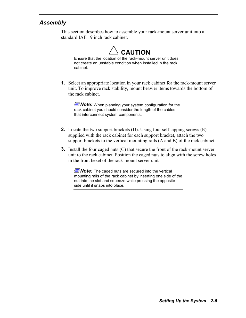 Assembly, Caution | NEC MC2400 User Manual | Page 37 / 204