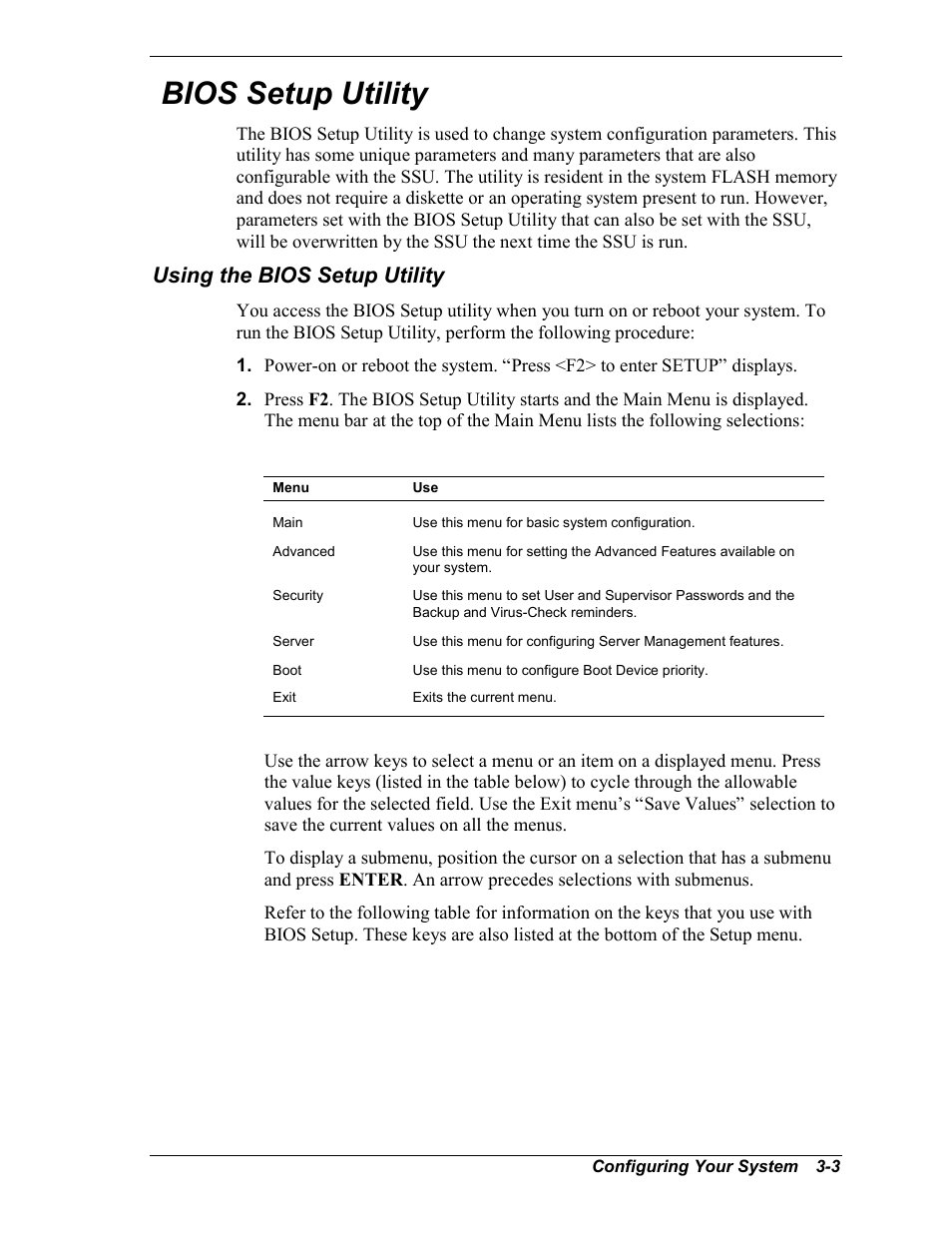Bios setup utility, Using the bios setup utility | NEC MC2400 User Manual | Page 53 / 204