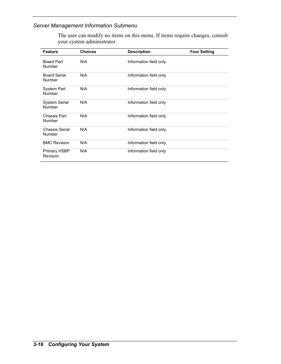 Server management information submenu | NEC MC2400 User Manual | Page 66 / 204