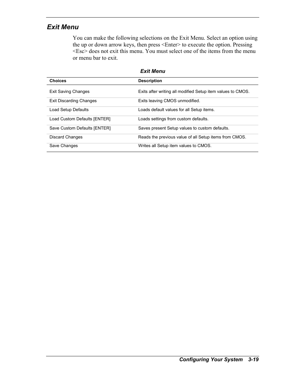 Exit menu | NEC MC2400 User Manual | Page 69 / 204