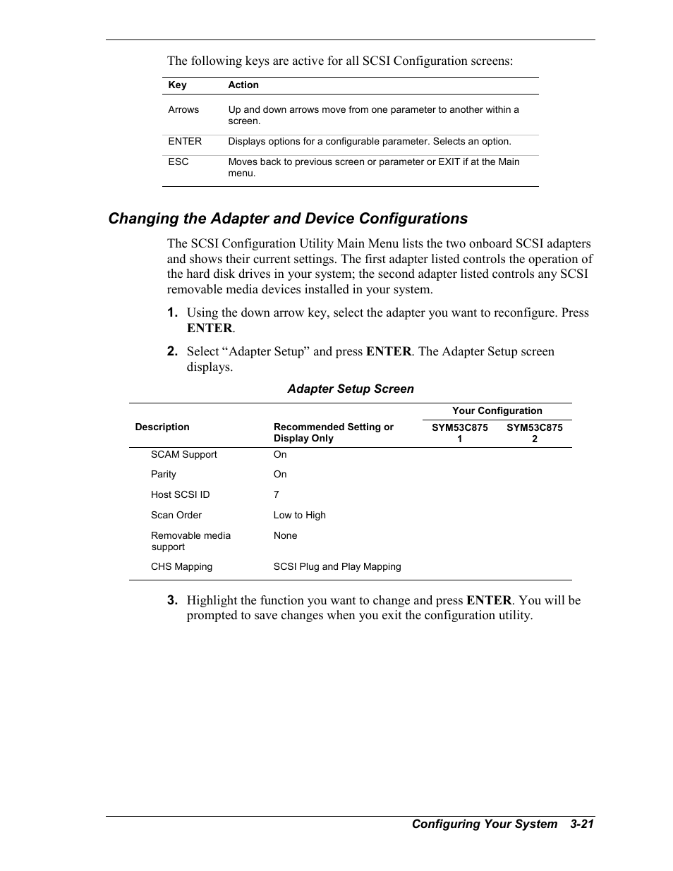 Changing the adapter and device configurations | NEC MC2400 User Manual | Page 71 / 204