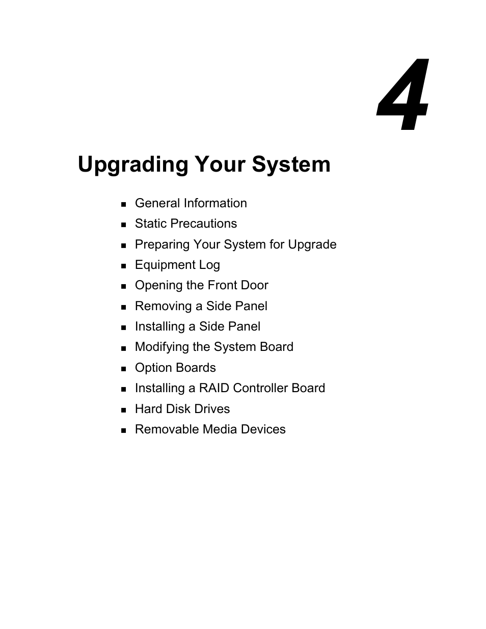 4 upgrading your system, Upgrading your system | NEC MC2400 User Manual | Page 83 / 204