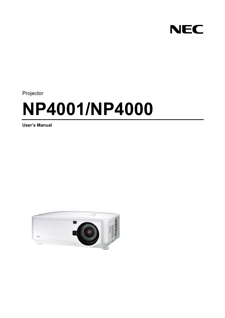 NEC NP4001 User Manual | 151 pages