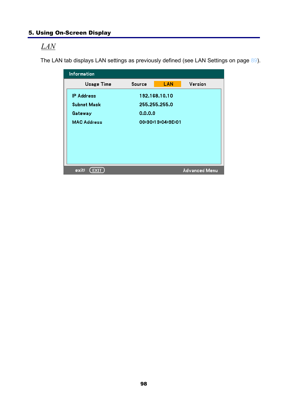 NEC NP4001 User Manual | Page 110 / 151