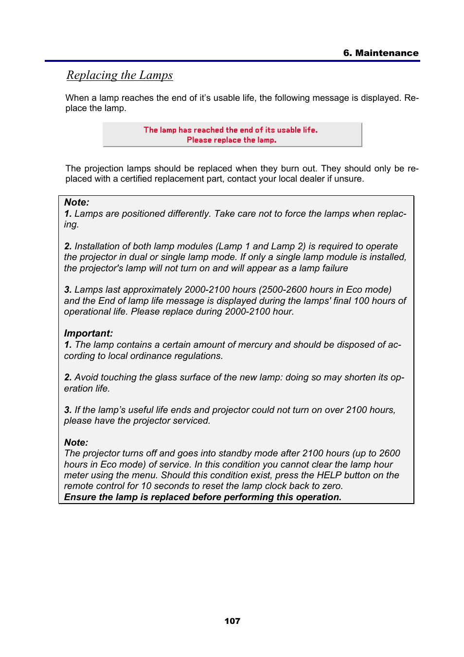 Replacing the lamps | NEC NP4001 User Manual | Page 119 / 151