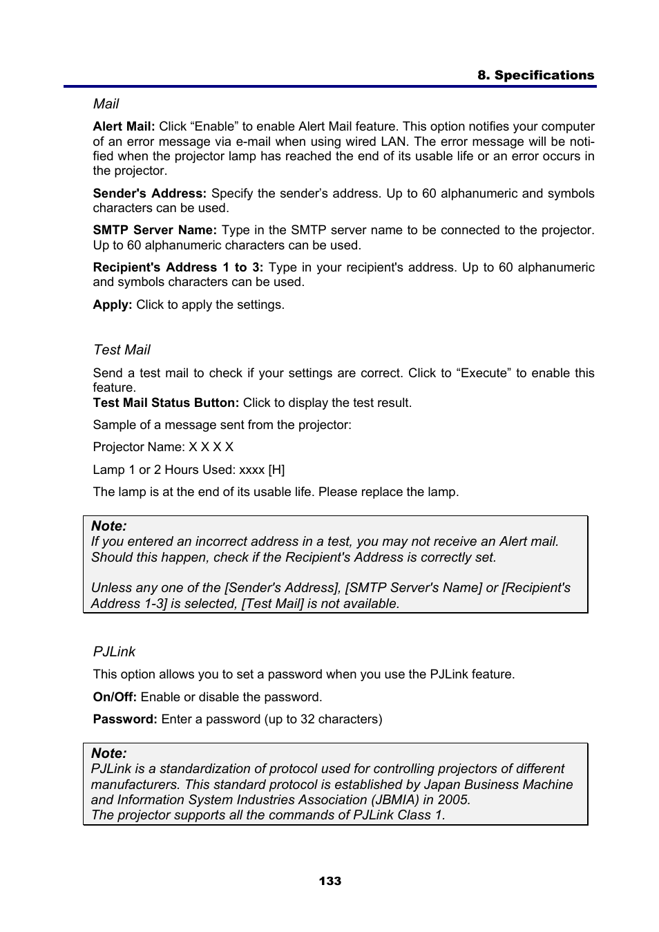 NEC NP4001 User Manual | Page 145 / 151