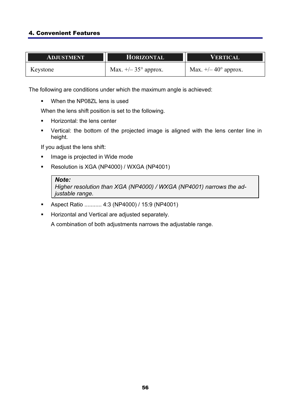 NEC NP4001 User Manual | Page 68 / 151
