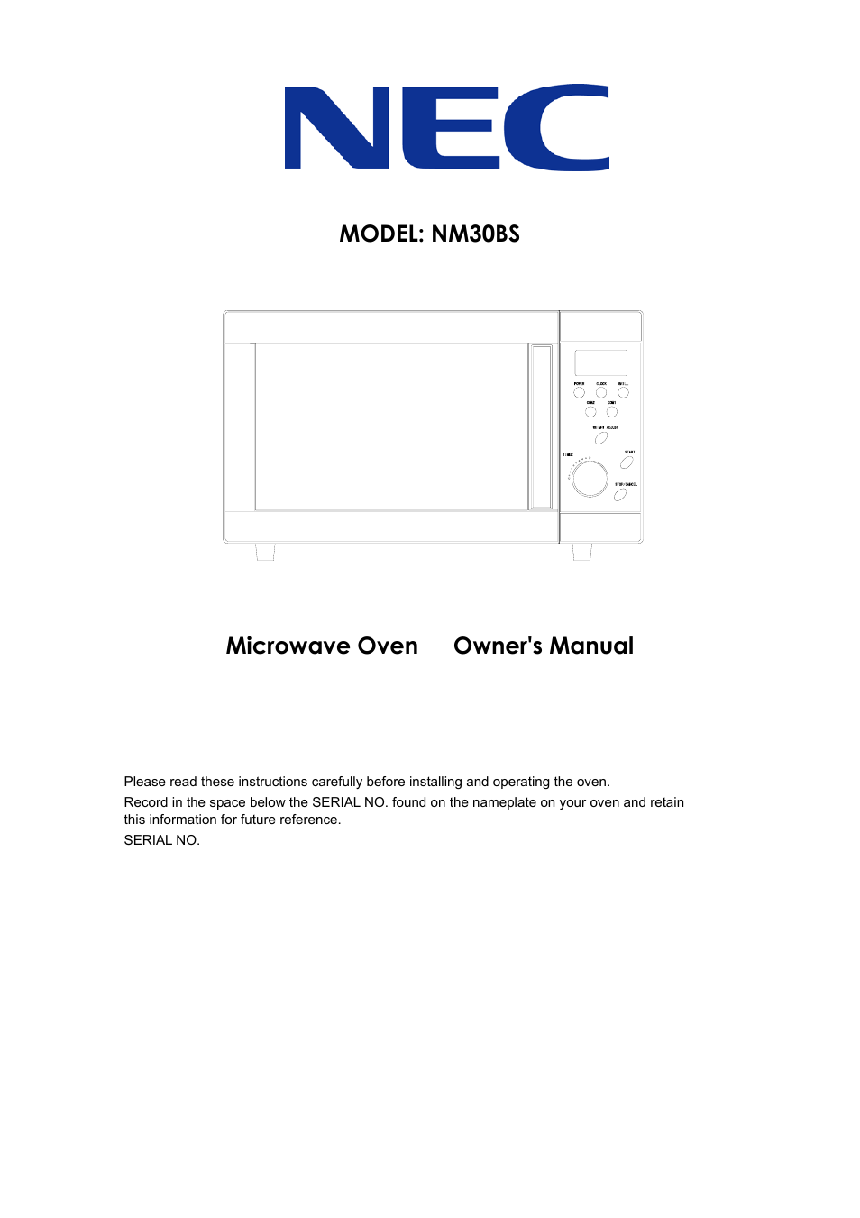 NEC NM30BS User Manual | 11 pages