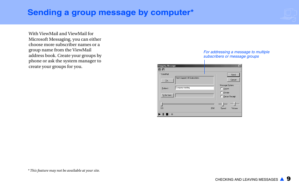 Sending a group message by computer | NEC NEAXMAIL IM-16 User Manual | Page 15 / 86