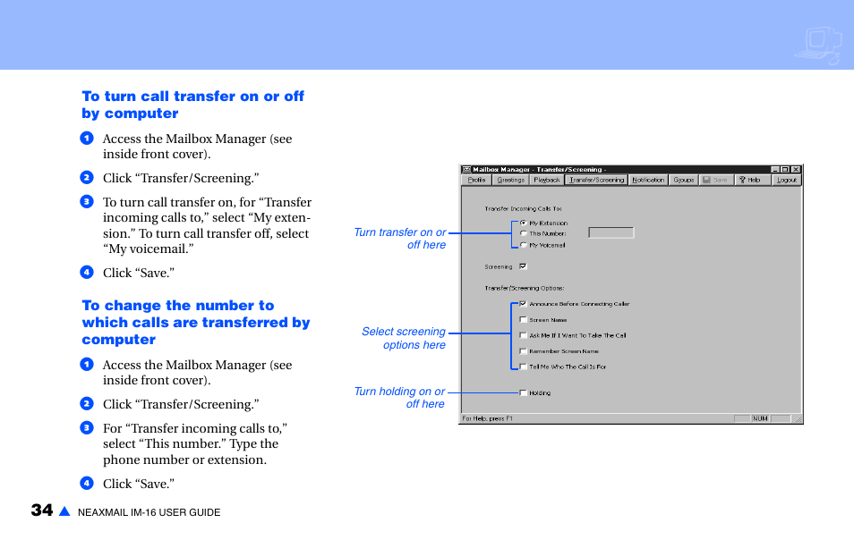 NEC NEAXMAIL IM-16 User Manual | Page 40 / 86