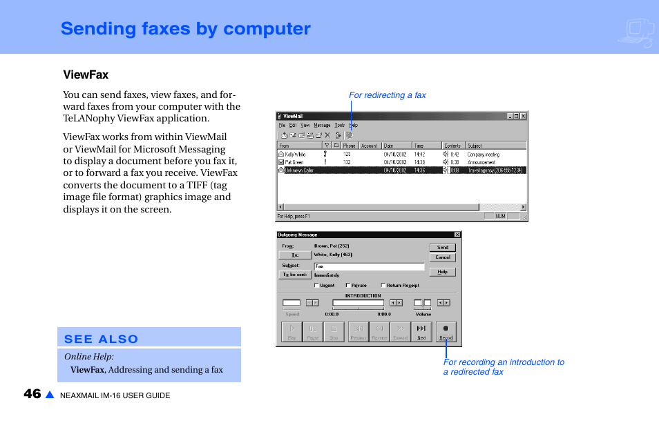 Sending faxes by computer | NEC NEAXMAIL IM-16 User Manual | Page 52 / 86