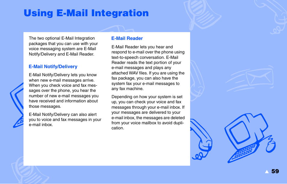 Using e-mail integration | NEC NEAXMAIL IM-16 User Manual | Page 65 / 86