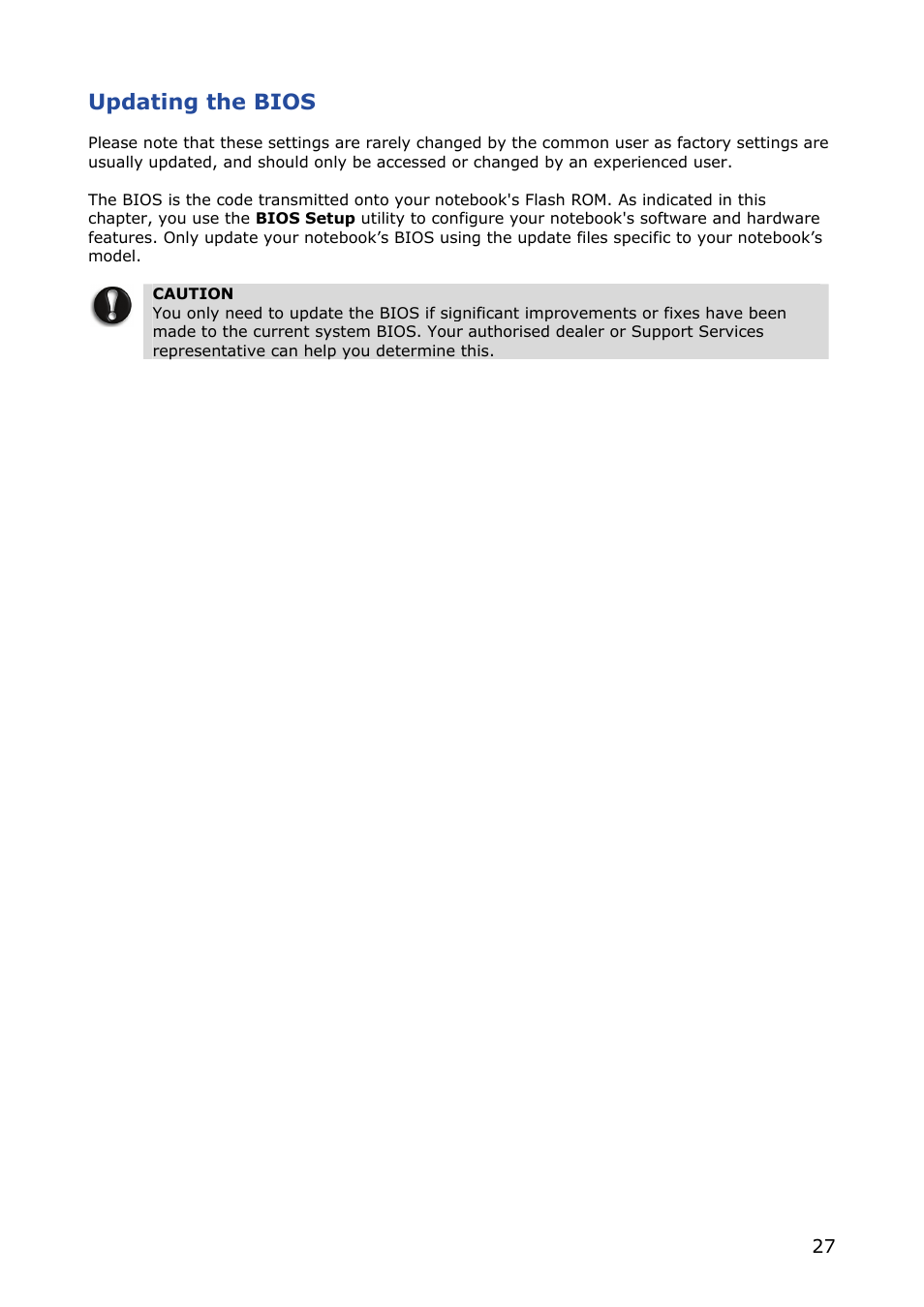 Updating the bios | NEC VERSA M380 User Manual | Page 27 / 111