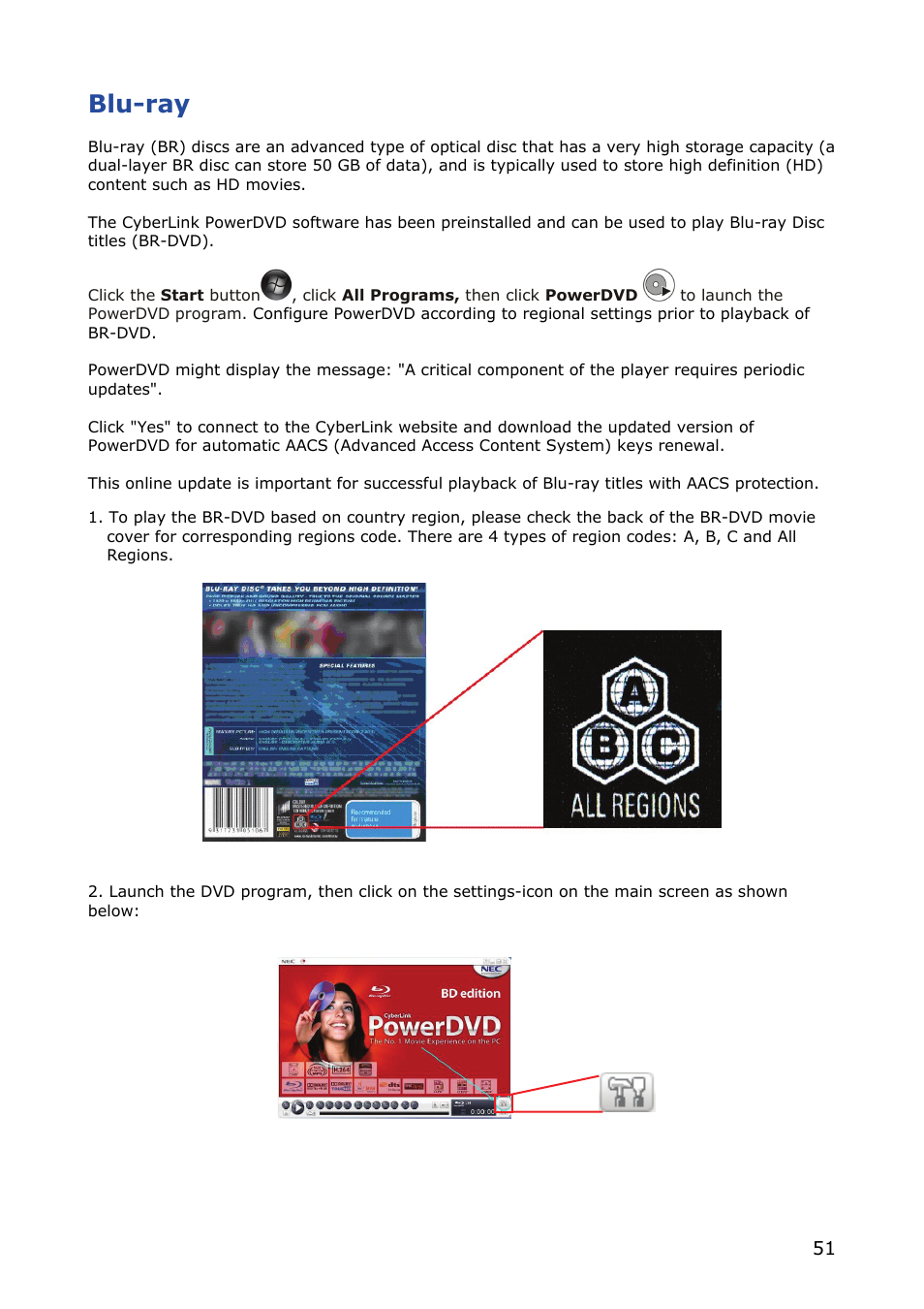 Blu-ray | NEC VERSA M380 User Manual | Page 51 / 111