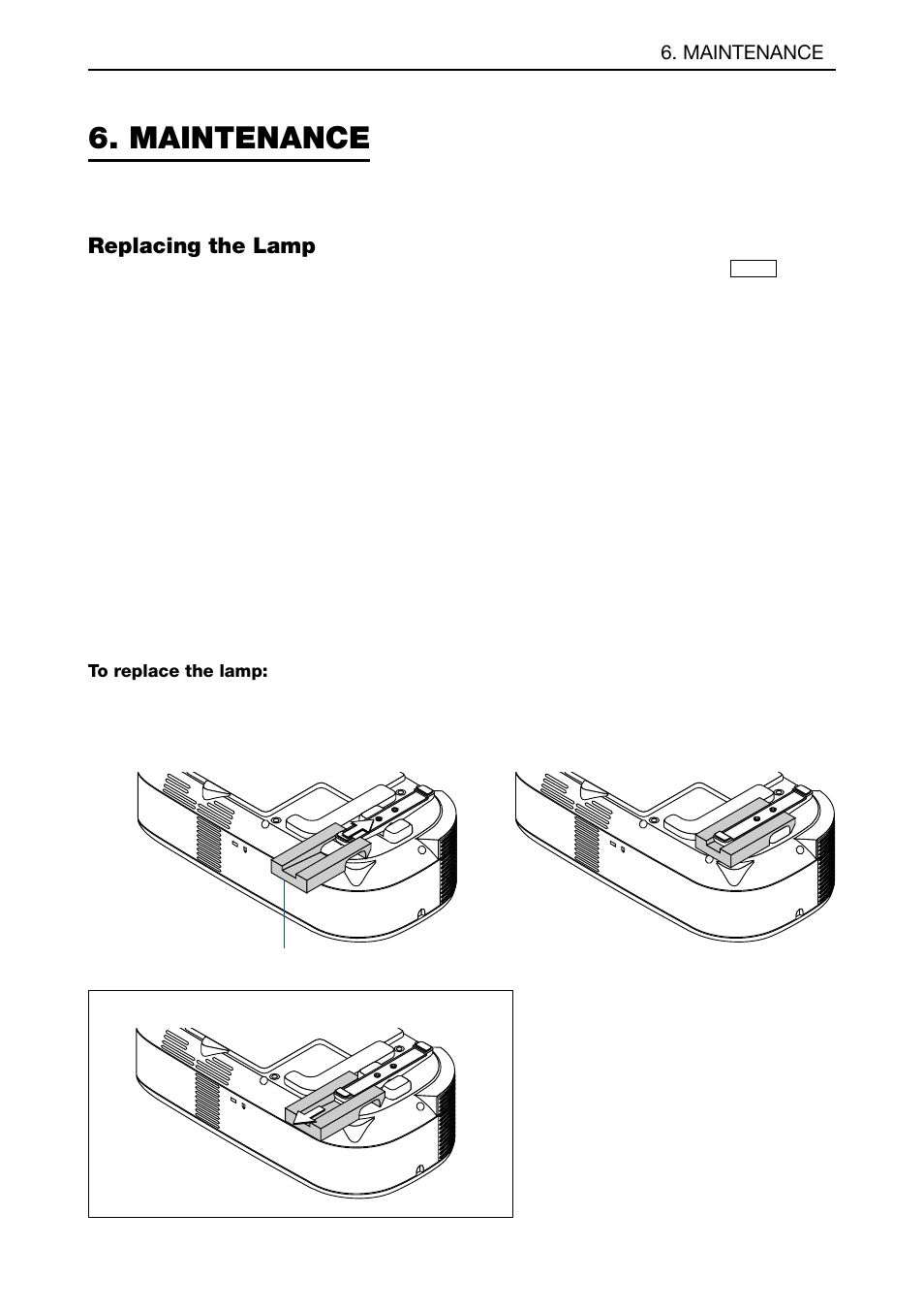 Maintenance, Replacing the lamp, To replace the lamp | E-44 | NEC LT180 User Manual | Page 51 / 73