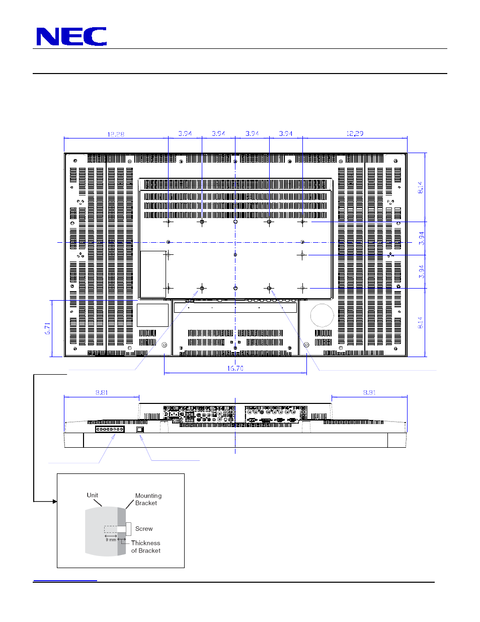 Lcd4215 installation guide, 42” lcd display, Display dimensions (cont.) | NEC MultiSync LCD4215 User Manual | Page 4 / 9