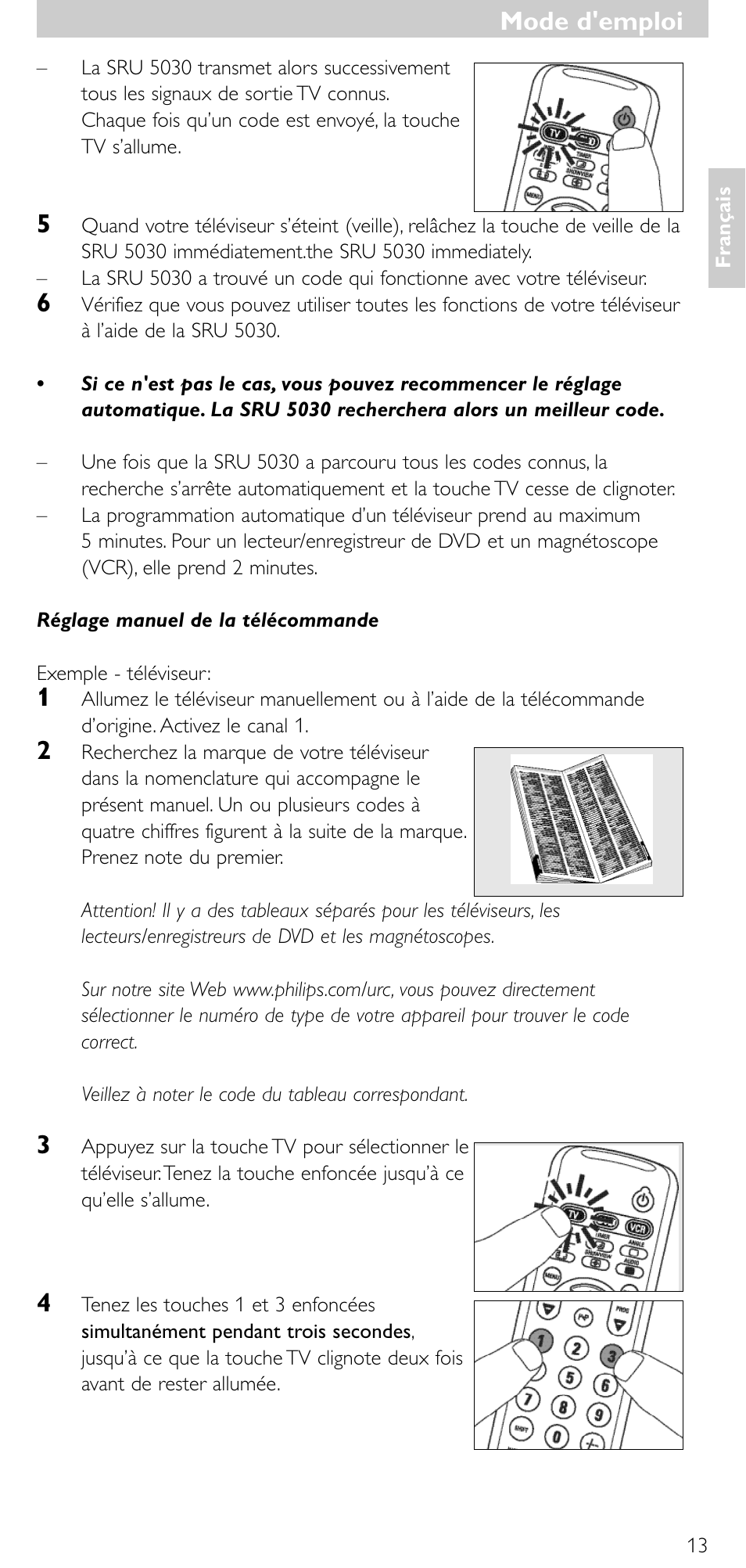 Mode d'emploi | Philips SRU 5030/86 User Manual | Page 12 / 81