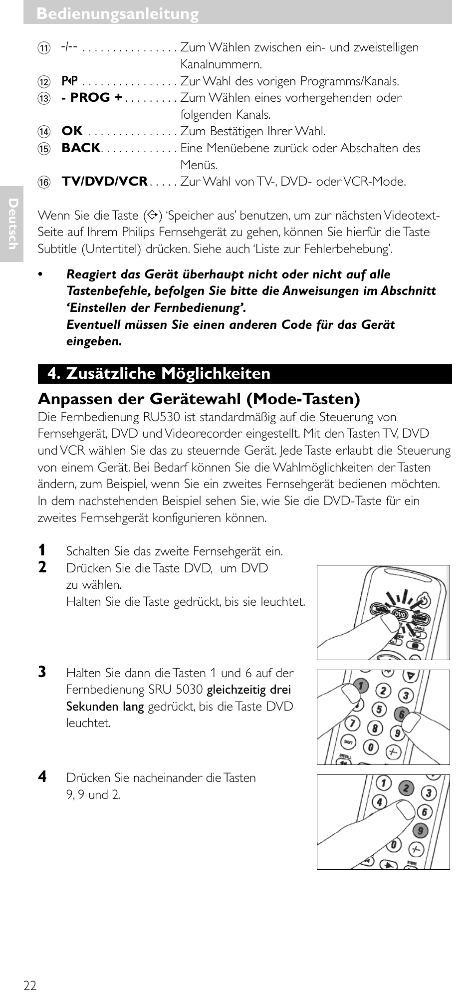 Bedienungsanleitung | Philips SRU 5030/86 User Manual | Page 21 / 81