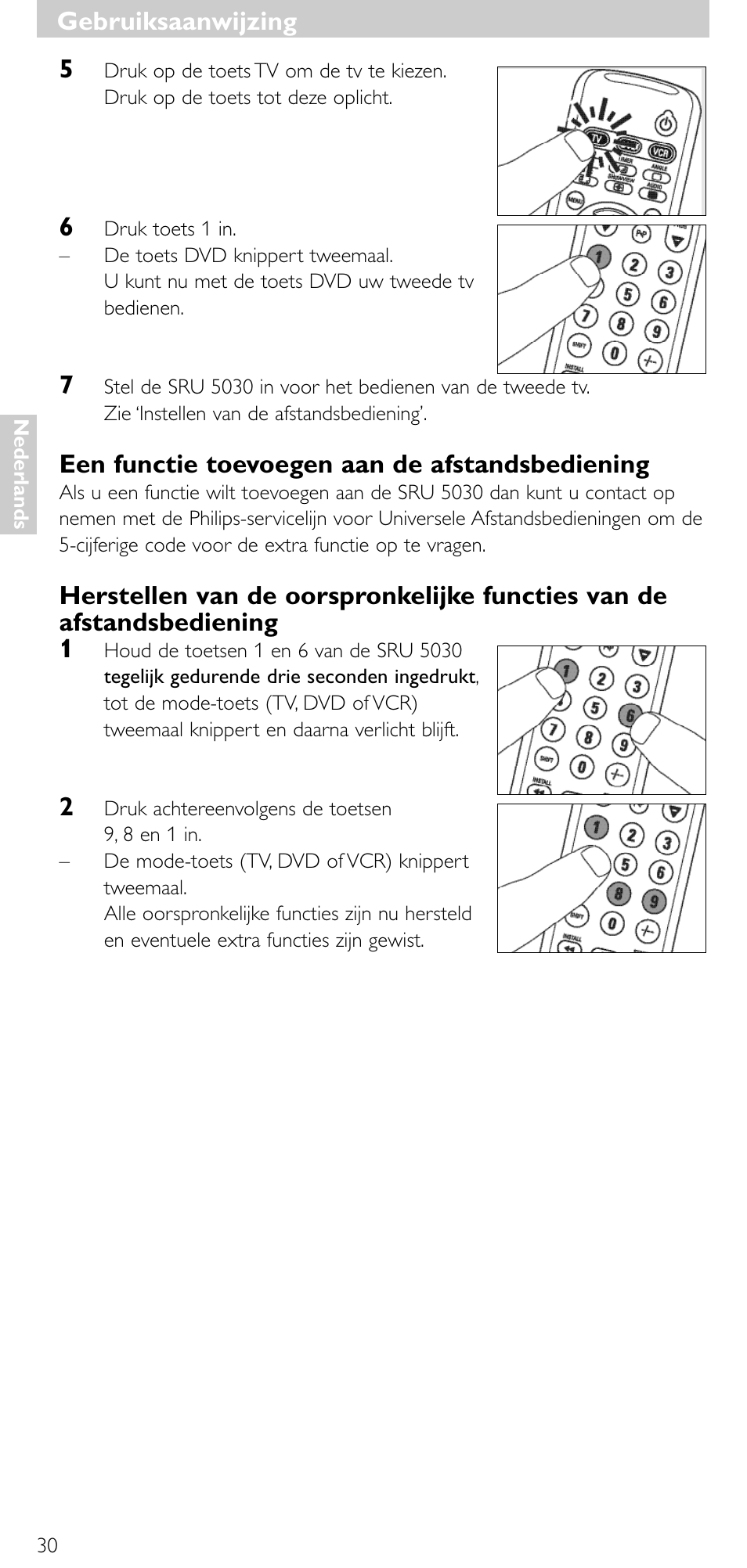 Een functie toevoegen aan de afstandsbediening, Gebruiksaanwijzing | Philips SRU 5030/86 User Manual | Page 29 / 81