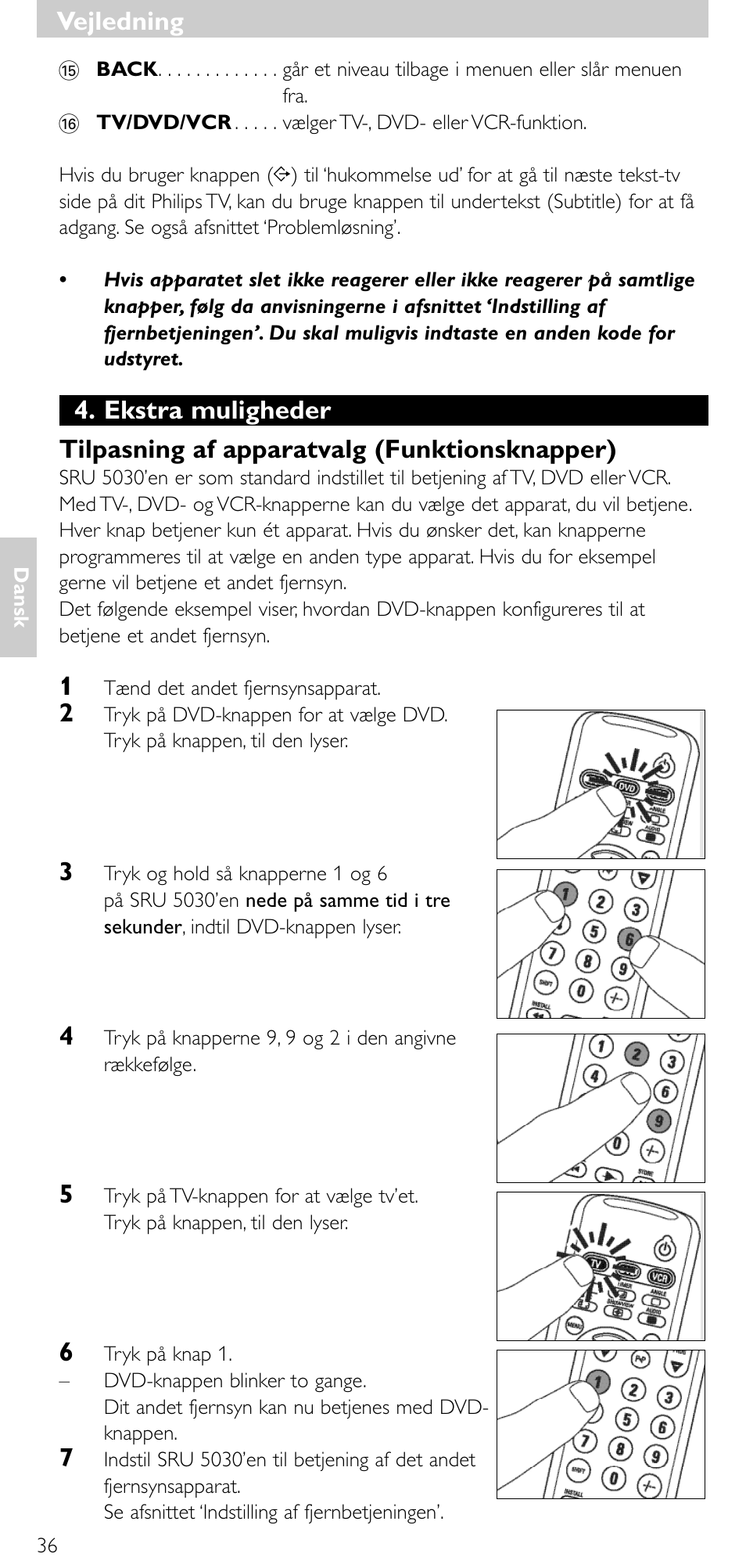 Vejledning | Philips SRU 5030/86 User Manual | Page 35 / 81