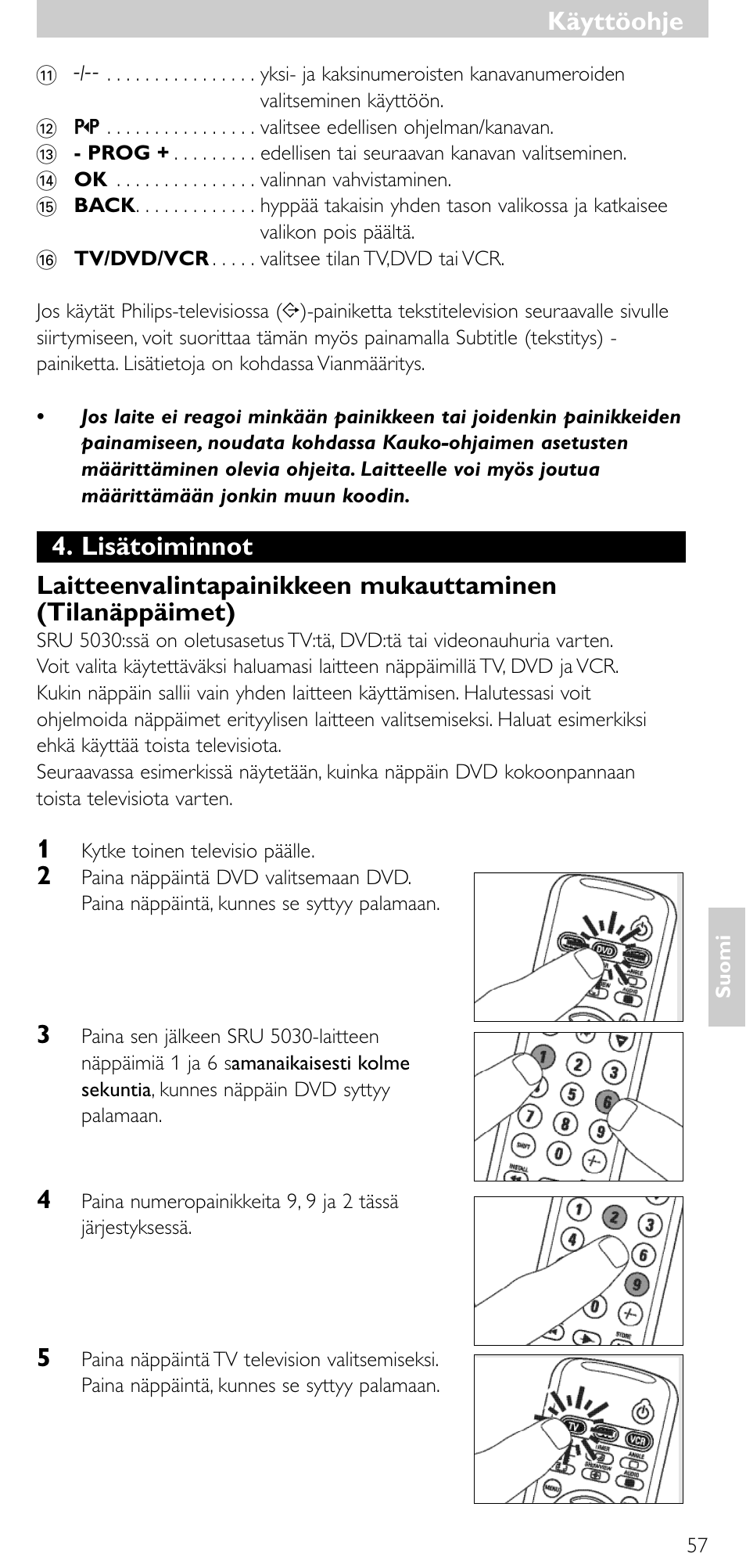 Käyttöohje | Philips SRU 5030/86 User Manual | Page 56 / 81