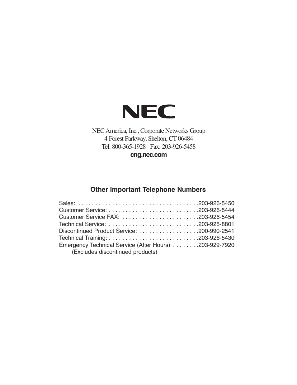 NEC DS1000/2000 User Manual | Page 47 / 48