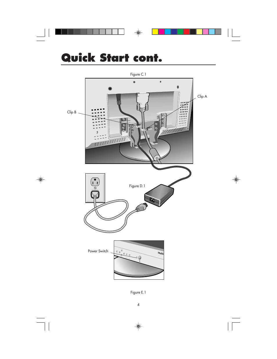 Quick start cont | NEC MultiSync LCD1525V User Manual | Page 6 / 18