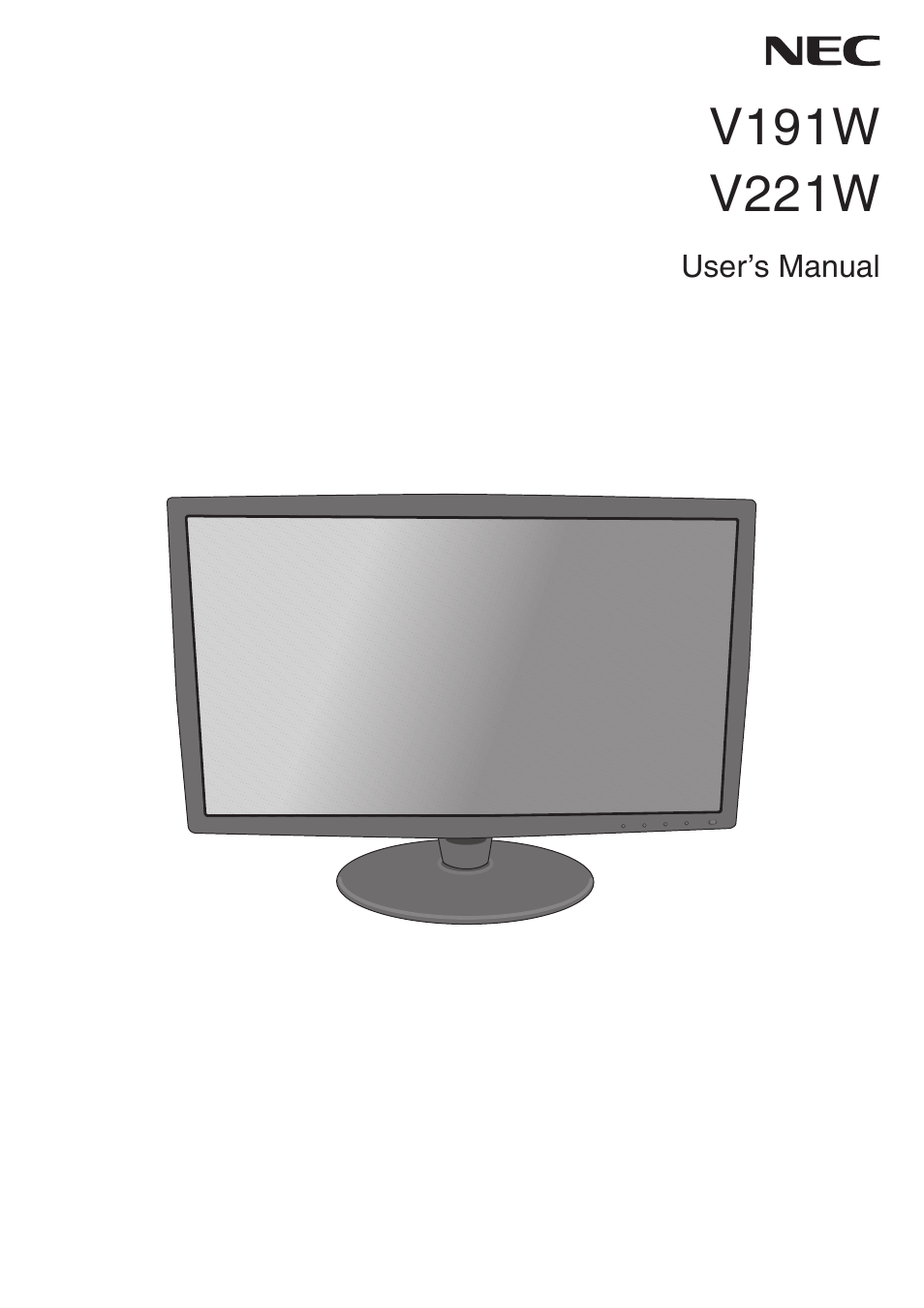 NEC V221W User Manual | 18 pages