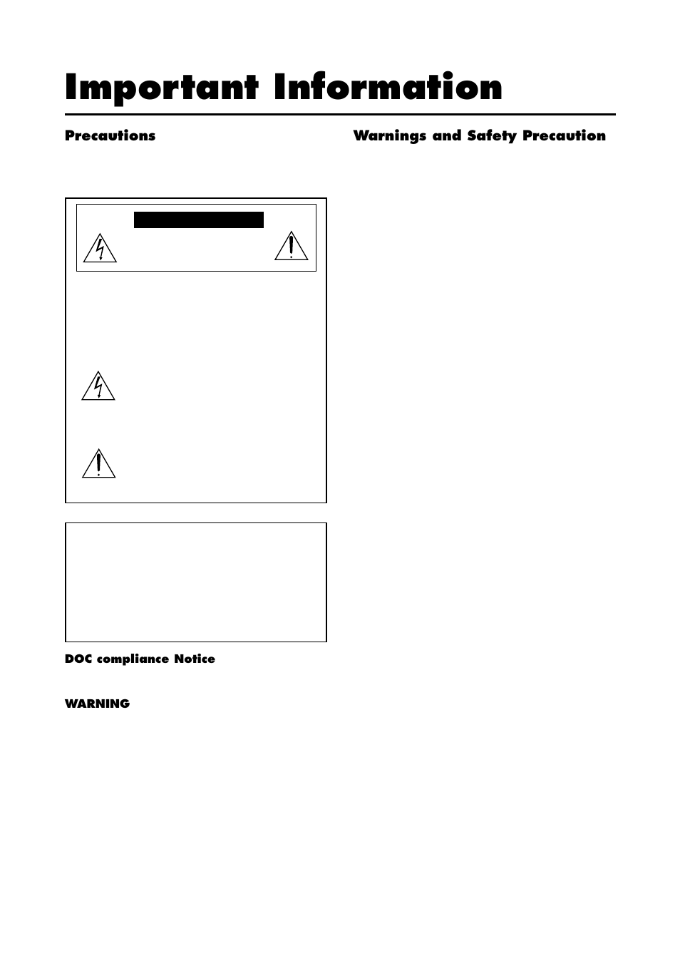 Important information | NEC PlasmaSync 4210W User Manual | Page 2 / 60