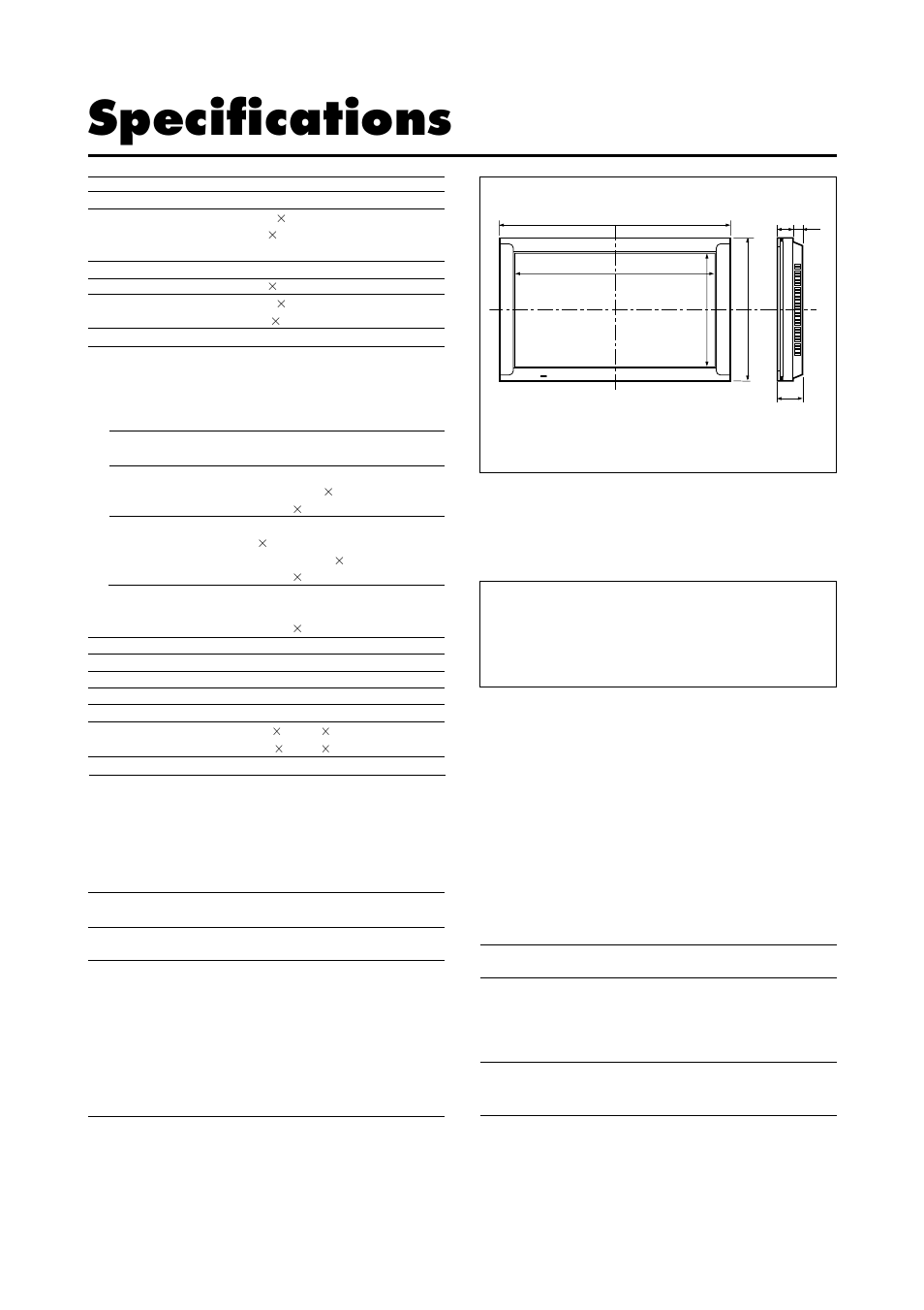 Specifications | NEC PlasmaSync 4210W User Manual | Page 59 / 60
