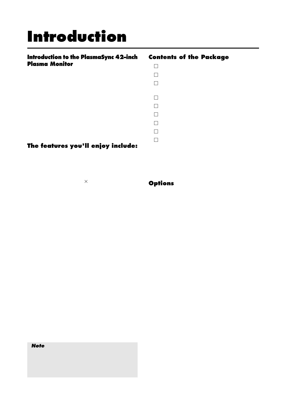 Introduction | NEC PlasmaSync 4210W User Manual | Page 9 / 60