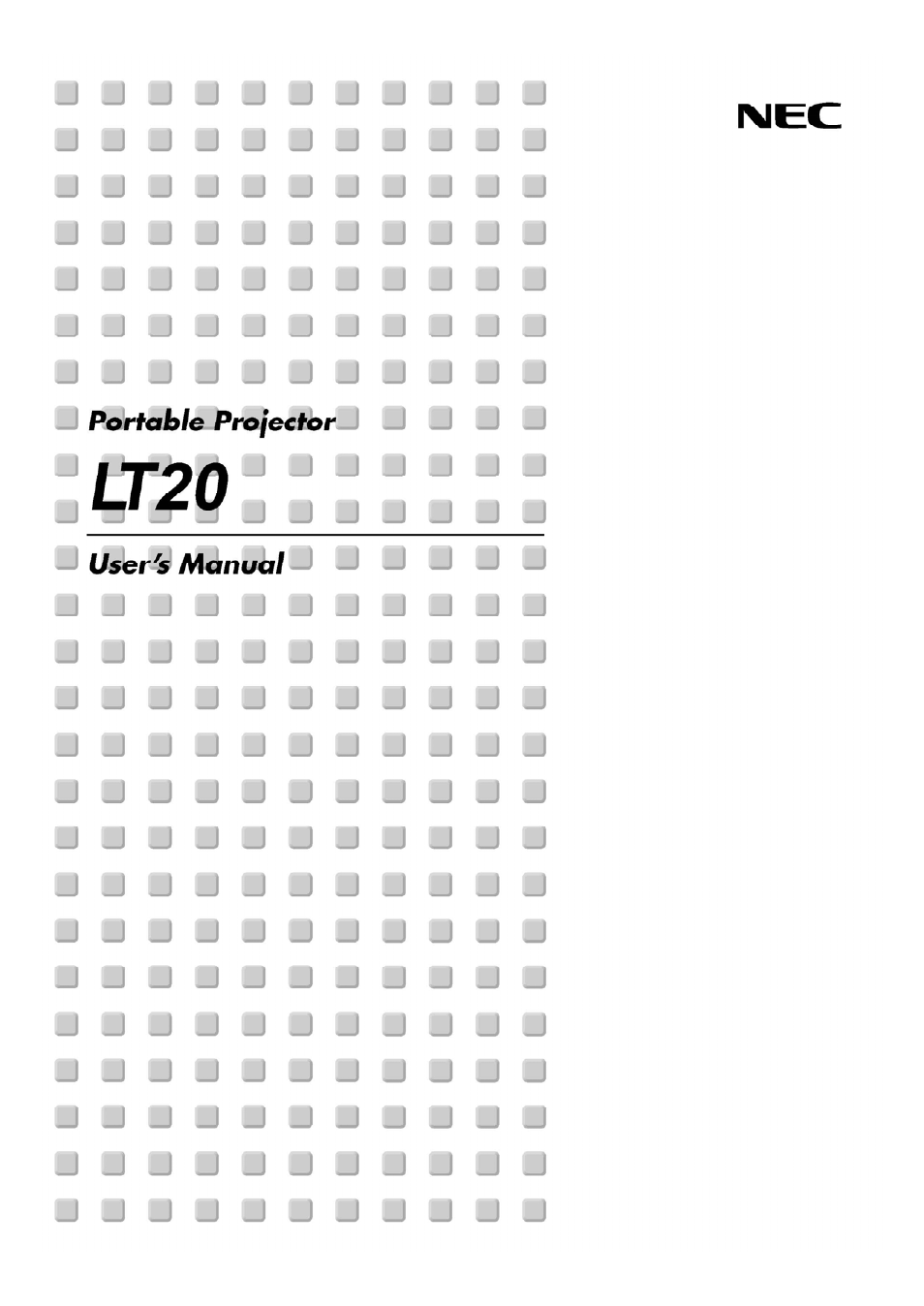 NEC LT20 User Manual | 40 pages