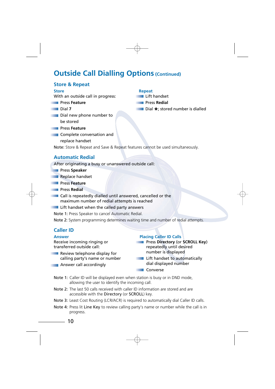 Outside call dialling options | NEC Digital Telephone Xen IPK User Manual | Page 12 / 24