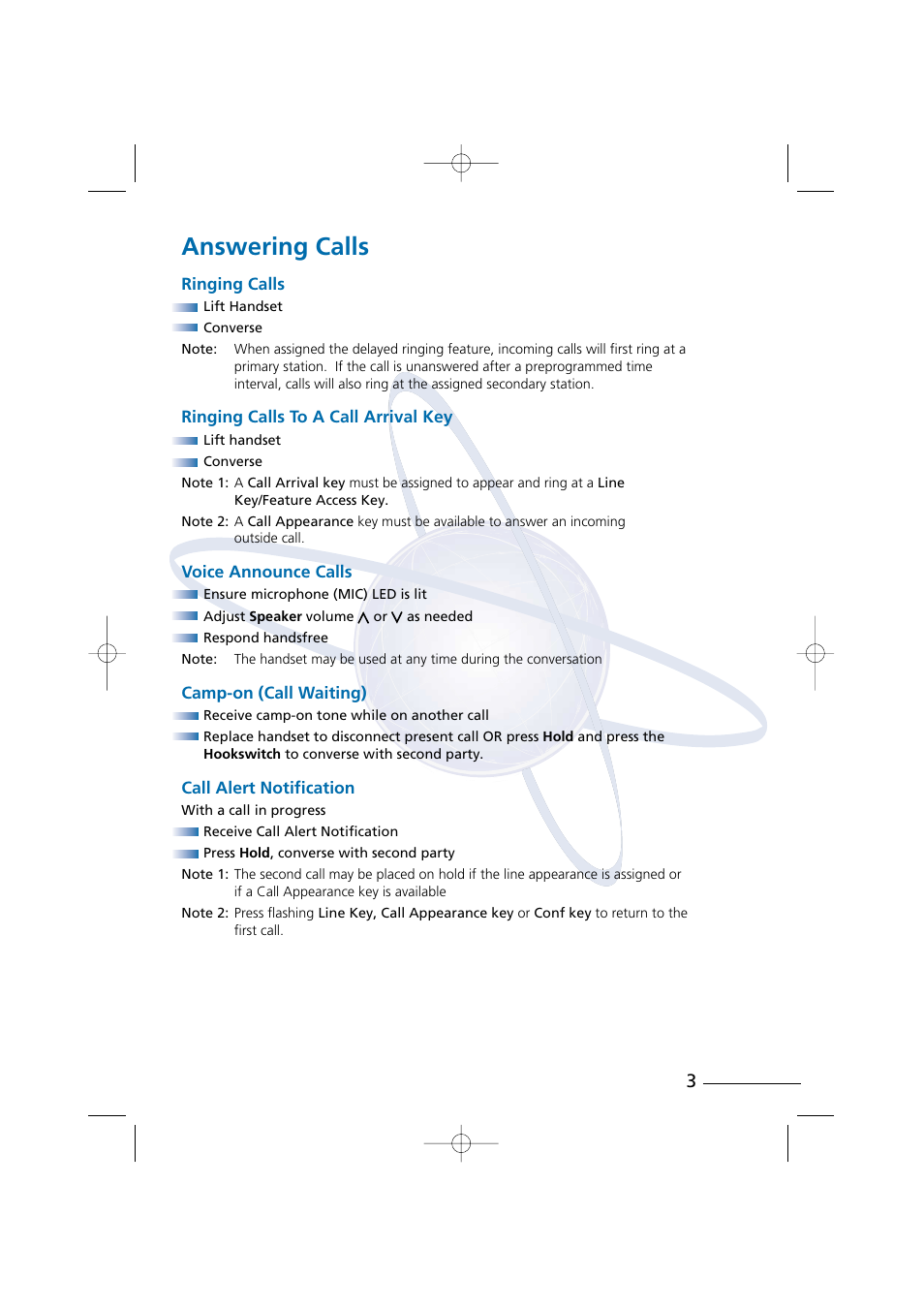 Answering calls | NEC Digital Telephone Xen IPK User Manual | Page 5 / 24
