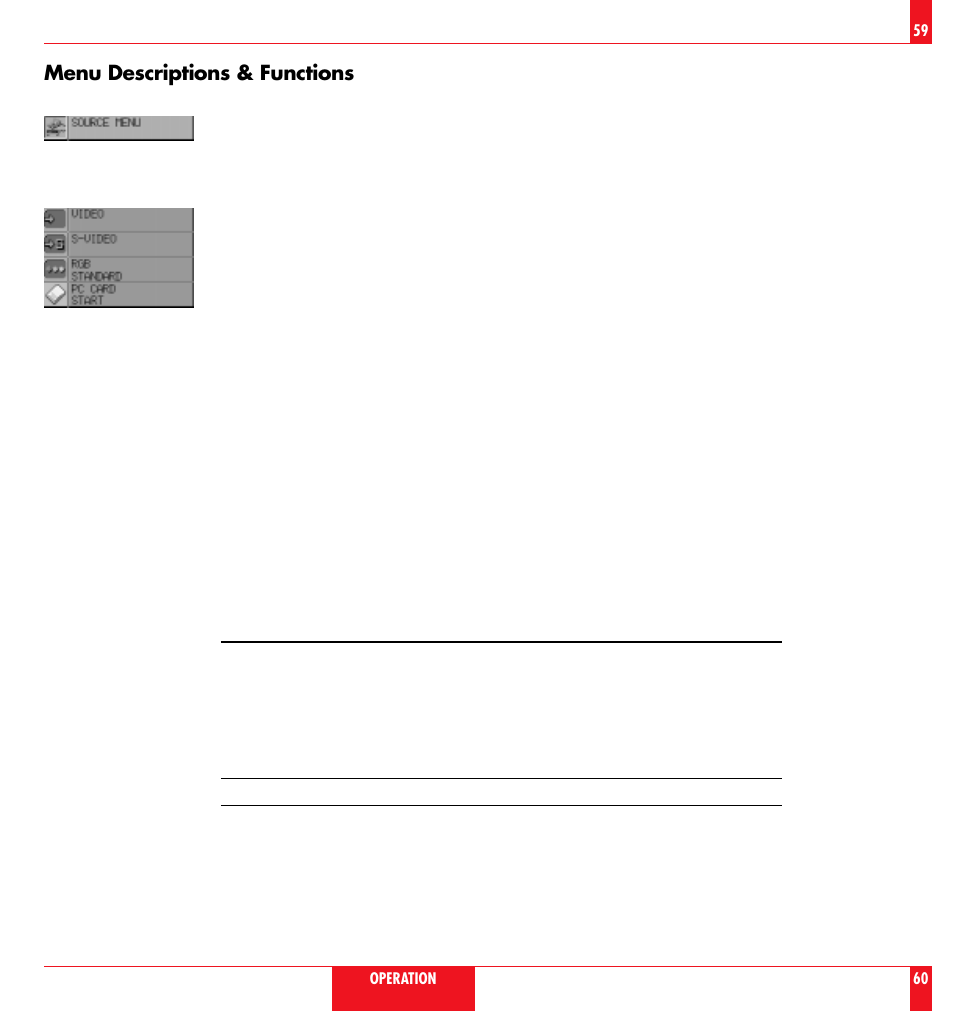 Menu descriptions & functions | NEC LT 100 User Manual | Page 31 / 52