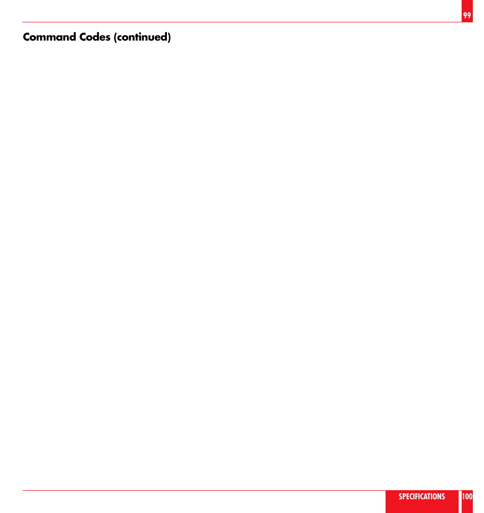 Command codes (continued) | NEC LT 100 User Manual | Page 51 / 52