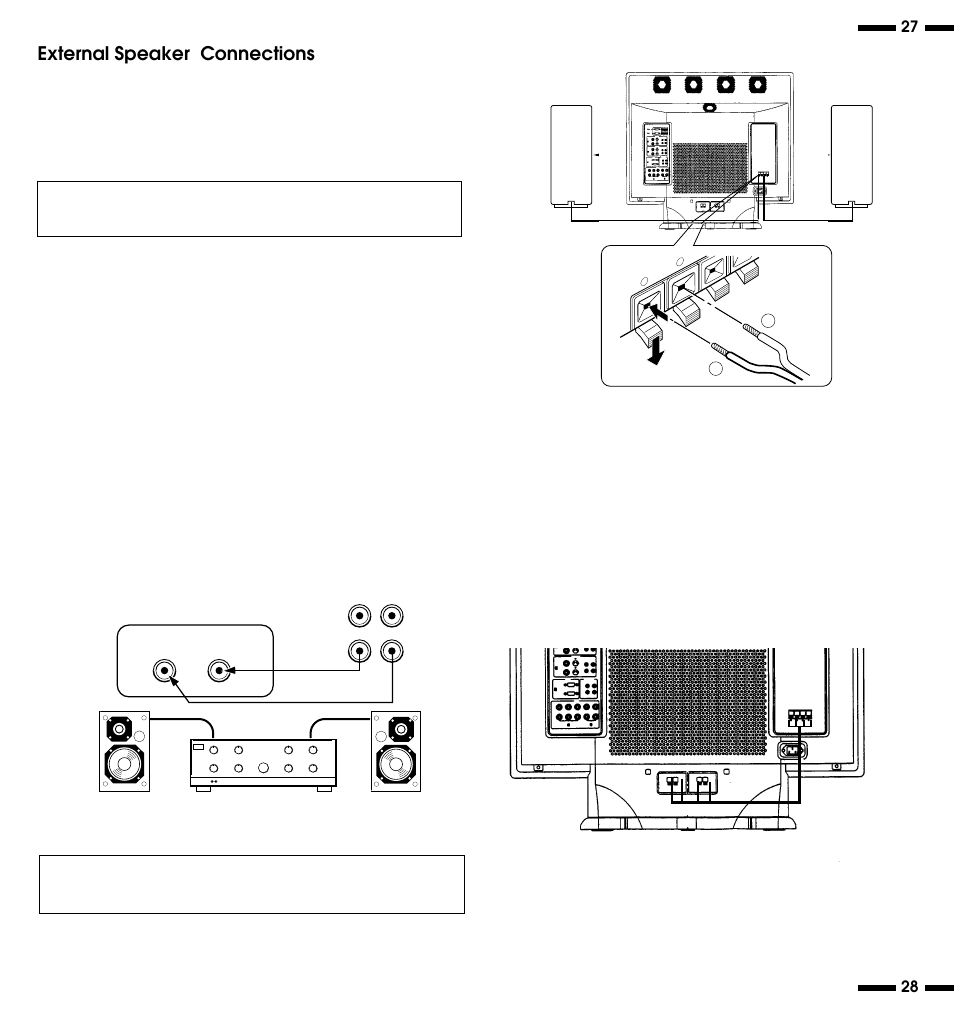 External speaker connections | NEC PlasmaSync 3300 User Manual | Page 18 / 31