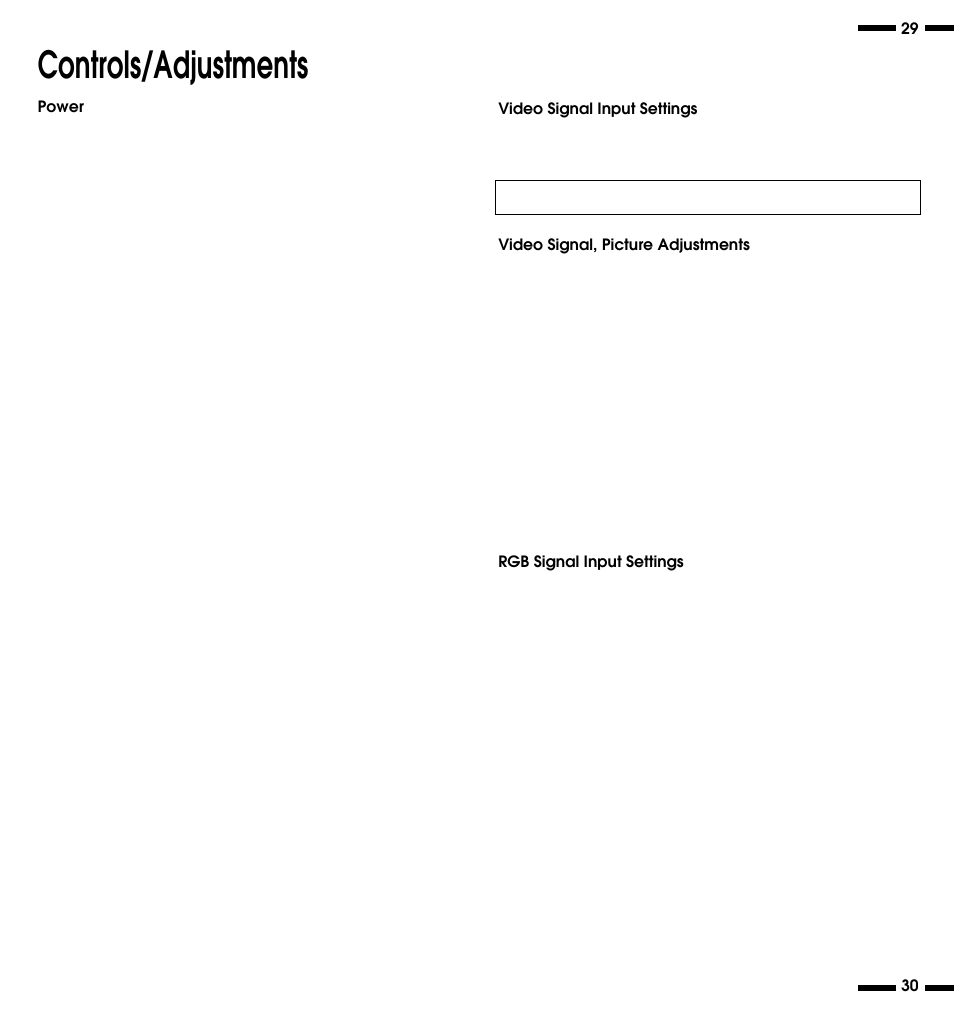 Controls/adjustments | NEC PlasmaSync 3300 User Manual | Page 19 / 31