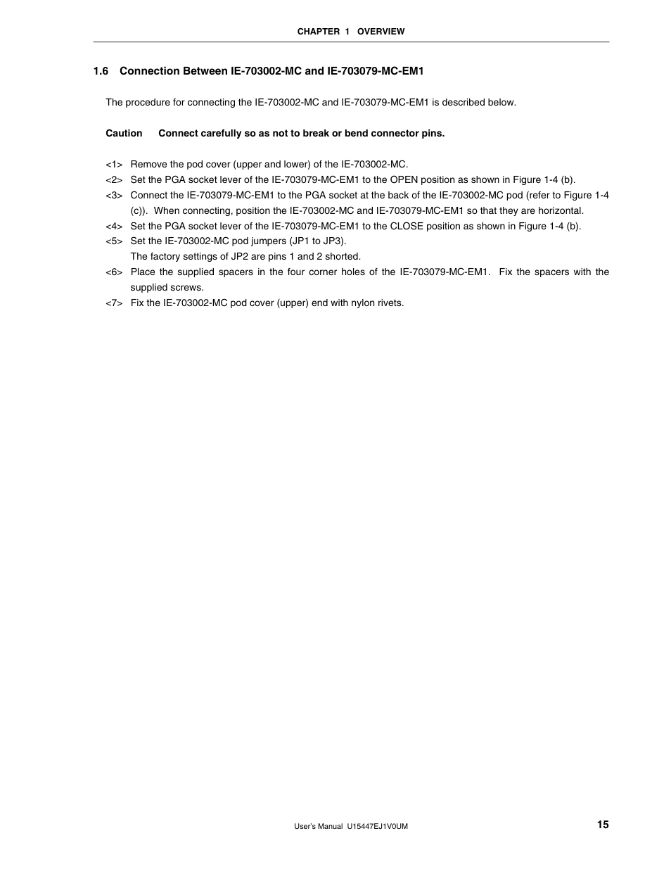 NEC V850/SF1 User Manual | Page 15 / 35