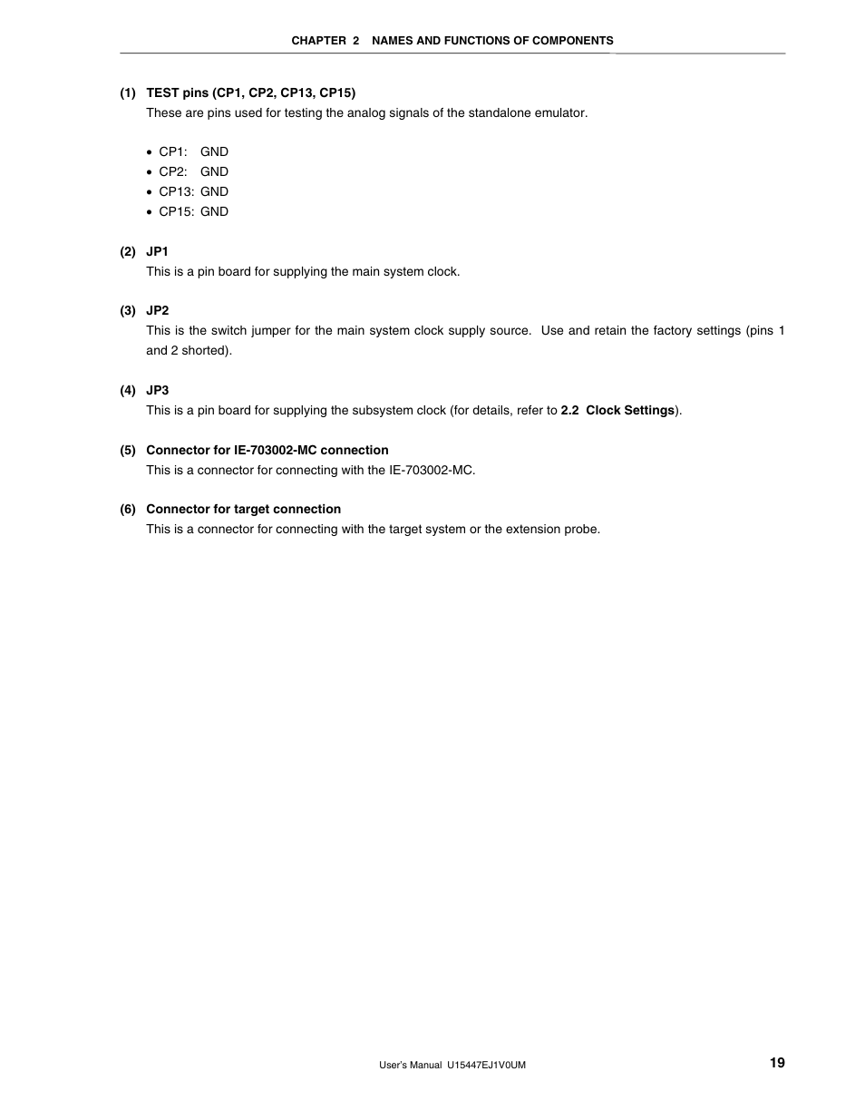 NEC V850/SF1 User Manual | Page 19 / 35