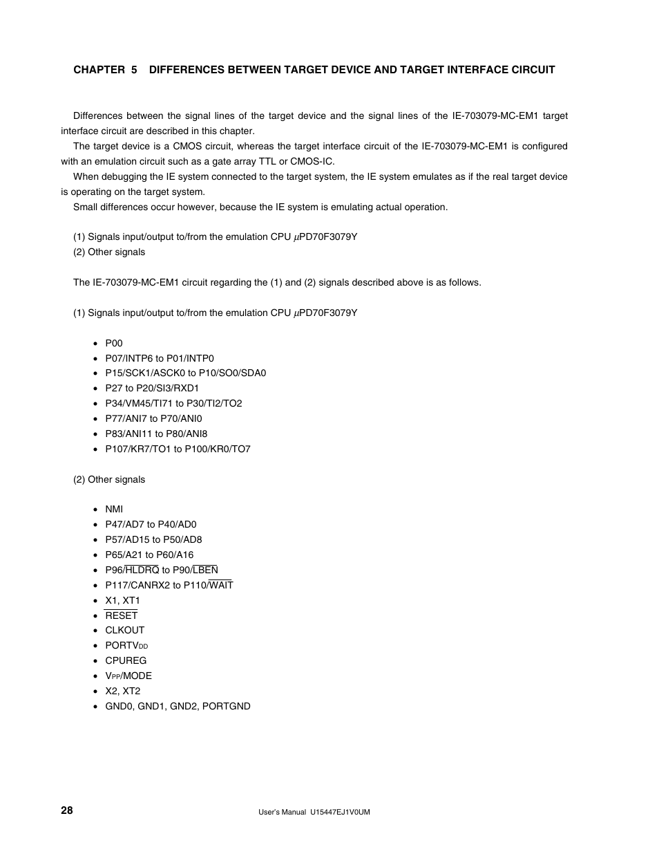 NEC V850/SF1 User Manual | Page 28 / 35