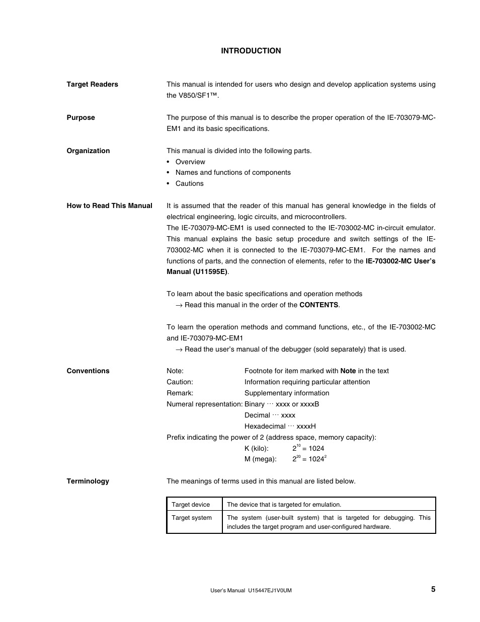 Introduction | NEC V850/SF1 User Manual | Page 5 / 35