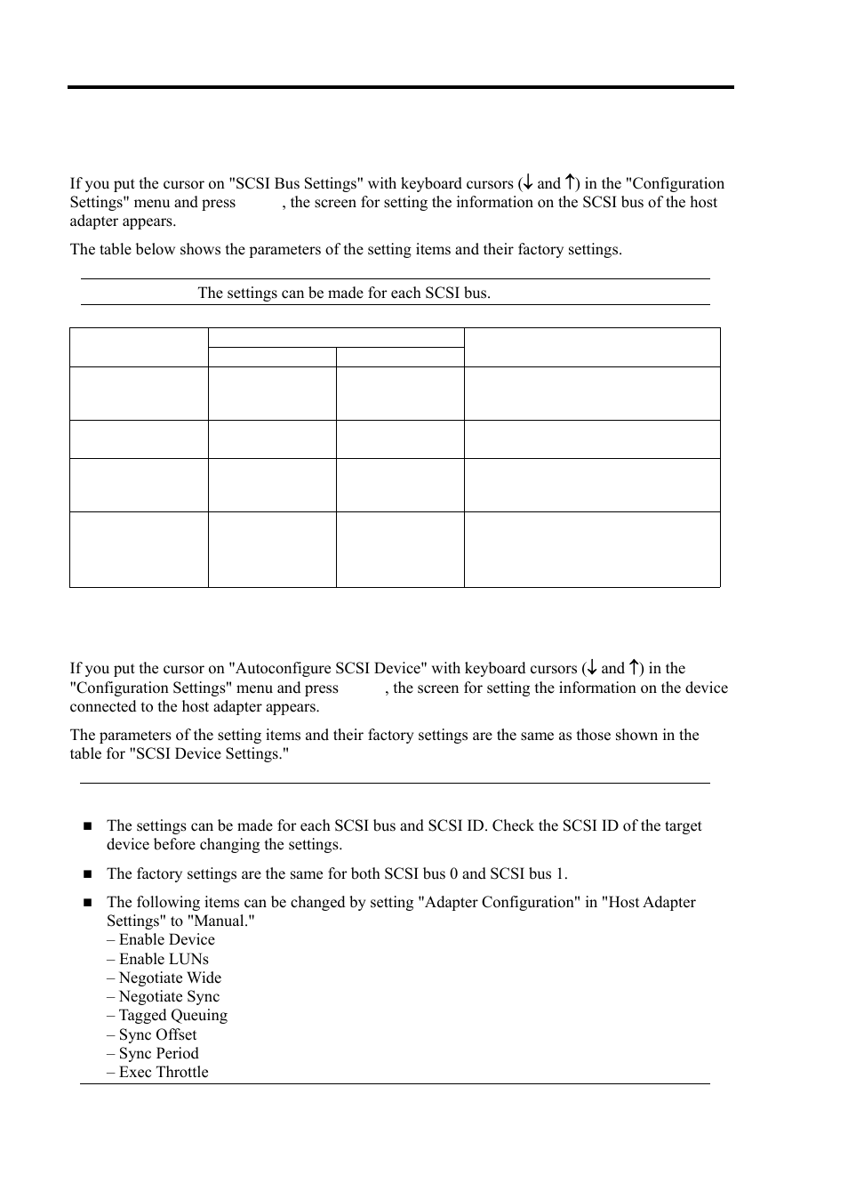 Scsi bus settings, Autoconfigure scsi device | NEC EXPRESS 320Lb-R User Manual | Page 116 / 296