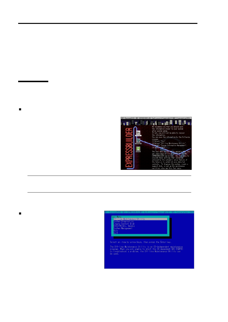Nec expressbuilder, Start menu | NEC EXPRESS 320Lb-R User Manual | Page 128 / 296